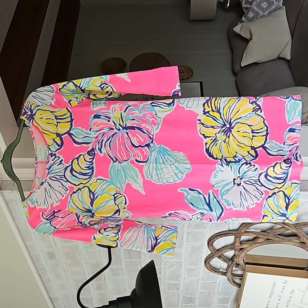 Lilly Pulitzer Carmel Kir Royal Pink Swept By The Tides Pima Cotton Size XS
